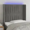 Image de Tête De Lit À Led Gris Clair 83x16x118/128 Cm Velours Vidaxl