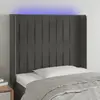 Image de Tête De Lit À Led Gris Foncé 83x16x118/128 Cm Velours Vidaxl