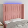 Image de Tête De Lit À Led Rose 83x16x118/128 Cm Velours Vidaxl