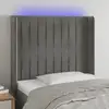 Image de Tête De Lit À Led Gris Clair 93x16x118/128 Cm Velours Vidaxl