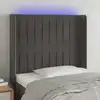Image de Tête De Lit À Led Gris Foncé 93x16x118/128 Cm Velours Vidaxl