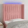 Image de Tête De Lit À Led Rose 93x16x118/128 Cm Velours Vidaxl