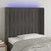 Image de Tête De Lit À Led Gris Foncé 103x16x118/128 Cm Velours Vidaxl