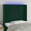 Image de Tête De Lit À Led Vert Foncé 103x16x118/128 Cm Velours Vidaxl
