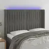Image de Tête De Lit À Led Gris Clair 147x16x118/128 Cm Velours Vidaxl