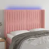 Image de Tête De Lit À Led Rose 147x16x118/128 Cm Velours Vidaxl