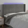 Image de Tête De Lit À Led Gris Clair 163x16x118/128 Cm Velours Vidaxl