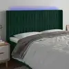 Image de Tête De Lit À Led Vert Foncé 163x16x118/128 Cm Velours Vidaxl