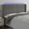 Image de Tête De Lit À Led Gris Clair 183x16x118/128 Cm Velours Vidaxl