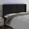 Image de Tête De Lit À Led Noir 183x16x118/128 Cm Velours Vidaxl