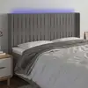 Image de Tête De Lit À Led Gris Clair 203x16x118/128 Cm Velours Vidaxl
