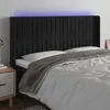 Image de Tête De Lit À Led Noir 203x16x118/128 Cm Velours Vidaxl
