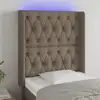 Image de Tête De Lit À Led Taupe 83x16x118/128 Cm Tissu Vidaxl