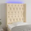 Image de Tête De Lit À Led Crème 83x16x118/128 Cm Tissu Vidaxl
