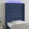 Image de Tête De Lit À Led Bleu 83x16x118/128 Cm Tissu Vidaxl