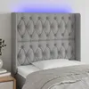 Image de Tête De Lit À Led Gris Clair 103x16x118/128 Cm Tissu Vidaxl