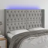 Image de Tête De Lit À Led Gris Clair 147x16x118/128 Cm Tissu Vidaxl