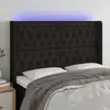 Image de Tête De Lit À Led Noir 147x16x118/128 Cm Tissu Vidaxl