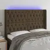 Image de Tête De Lit À Led Marron Foncé 147x16x118/128 Cm Tissu Vidaxl