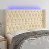 Image de Tête De Lit À Led Crème 147x16x118/128 Cm Tissu Vidaxl