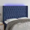 Image de Tête De Lit À Led Bleu 147x16x118/128 Cm Tissu Vidaxl