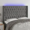 Image de Tête De Lit À Led Gris Foncé 163x16x118/128 Cm Tissu Vidaxl