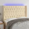 Image de Tête De Lit À Led Crème 163x16x118/128 Cm Tissu Vidaxl