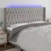 Image de Tête De Lit À Led Gris Clair 183x16x118/128 Cm Tissu Vidaxl