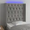 Image de Tête De Lit À Led Gris Clair 83x16x118/128 Cm Velours Vidaxl