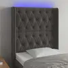 Image de T  te De Lit    Led Gris Fonc © 83x16x118/128 Cm Velours Vidaxl