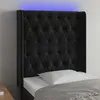 Image de Tête De Lit À Led Noir 83x16x118/128 Cm Velours Vidaxl