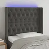 Image de Tête De Lit À Led Gris Foncé 93x16x118/128 Cm Velours Vidaxl