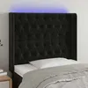 Image de Tête De Lit À Led Noir 93x16x118/128 Cm Velours Vidaxl