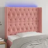 Image de Tête De Lit À Led Rose 93x16x118/128 Cm Velours Vidaxl