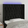 Image de Tête De Lit À Led Noir 103x16x118/128 Cm Velours Vidaxl