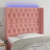 Image de Tête De Lit À Led Rose 103x16x118/128 Cm Velours Vidaxl