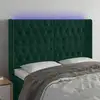 Image de Tête De Lit À Led Vert Foncé 147x16x118/128 Cm Velours Vidaxl
