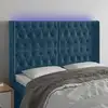 Image de Tête De Lit À Led Bleu Foncé 147x16x118/128 Cm Velours Vidaxl