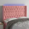 Image de Tête De Lit À Led Rose 147x16x118/128 Cm Velours Vidaxl