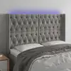 Image de Tête De Lit À Led Gris Clair 163x16x118/128 Cm Velours Vidaxl