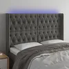 Image de Tête De Lit À Led Gris Foncé 163x16x118/128 Cm Velours Vidaxl