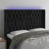 Image de Tête De Lit À Led Noir 163x16x118/128 Cm Velours Vidaxl