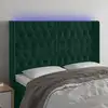 Image de Tête De Lit À Led Vert Foncé 163x16x118/128 Cm Velours Vidaxl