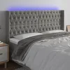 Image de Tête De Lit À Led Gris Clair 183x16x118/128 Cm Velours Vidaxl