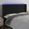 Image de Tête De Lit À Led Noir 183x16x118/128 Cm Velours Vidaxl