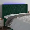 Image de Tête De Lit À Led Vert Foncé 183x16x118/128 Cm Velours Vidaxl