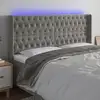 Image de Tête De Lit À Led Gris Clair 203x16x118/128 Cm Velours Vidaxl