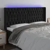 Image de vidaXL Tête de lit à LED Noir 203x16x118/128 cm Velours 3124452