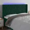Image de Tête De Lit À Led Vert Foncé 203x16x118/128 Cm Velours Vidaxl