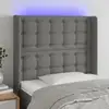 Image de Tête De Lit À Led Gris Foncé 93x16x118/128 Cm Tissu Vidaxl